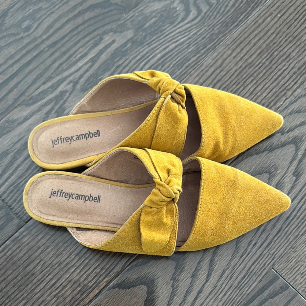 Jeffrey Campbell Yellow Suede Women's Mules